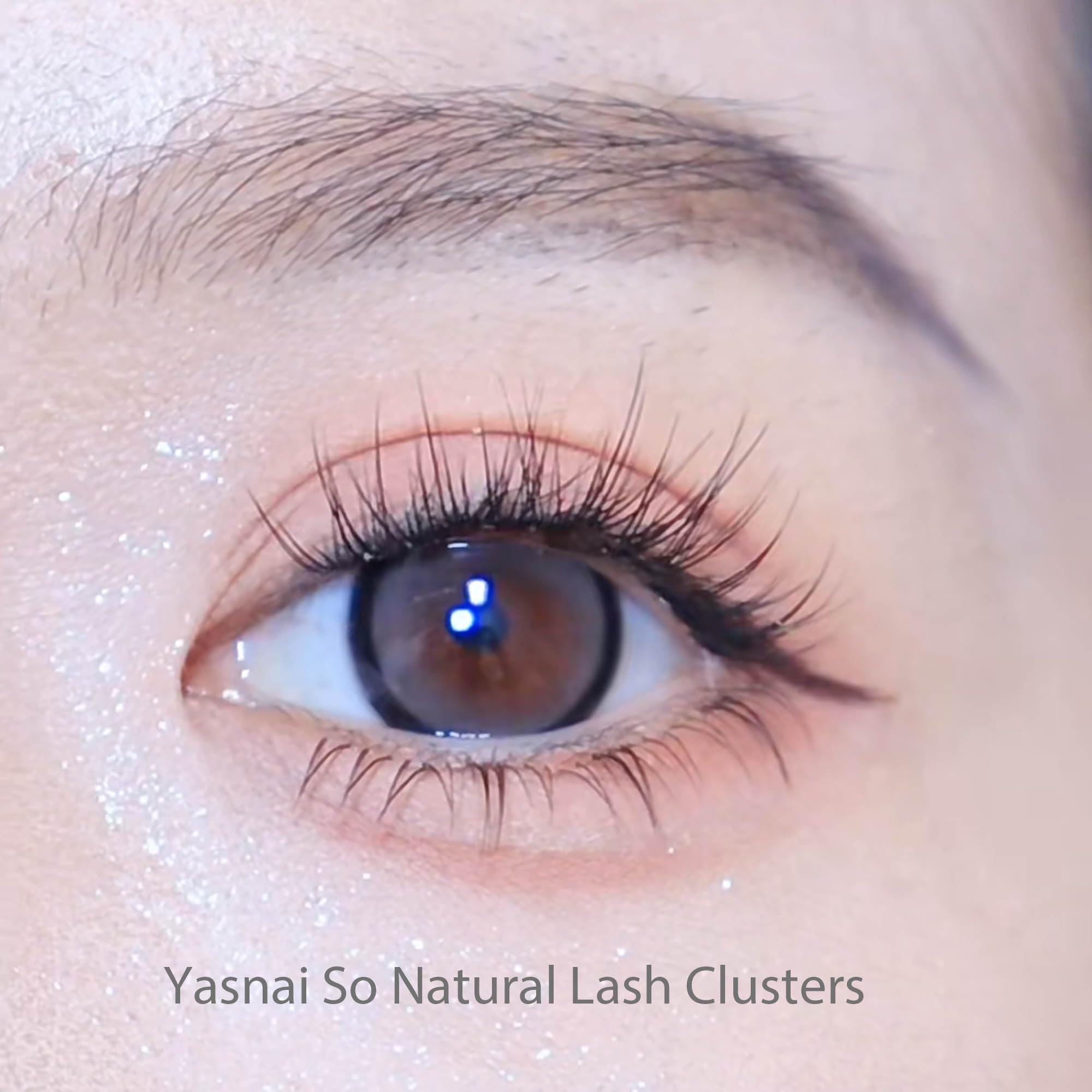 YASNAI lash clusters DIY application with tweezers for precise placement and quick results.