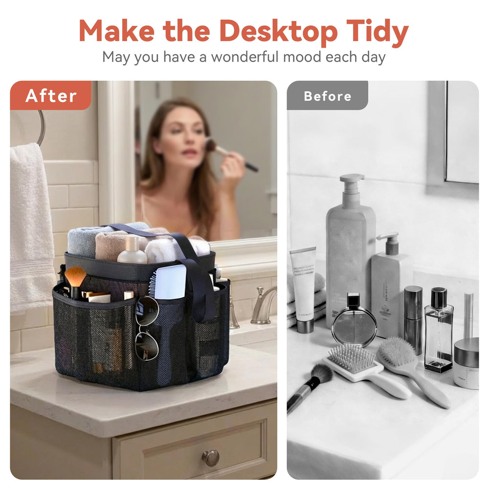 Easy-to-clean dorm shower essentials caddy