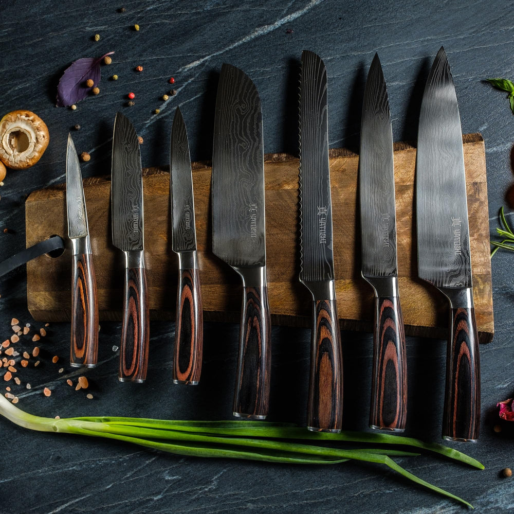 Yatoshi Knives 8-inch chef knife ready for precise chopping