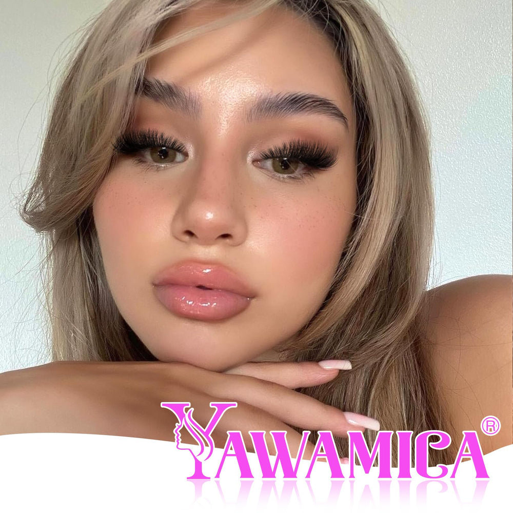 Yawamica before-after fluffy look showcasing possible lash transformation with clusters.