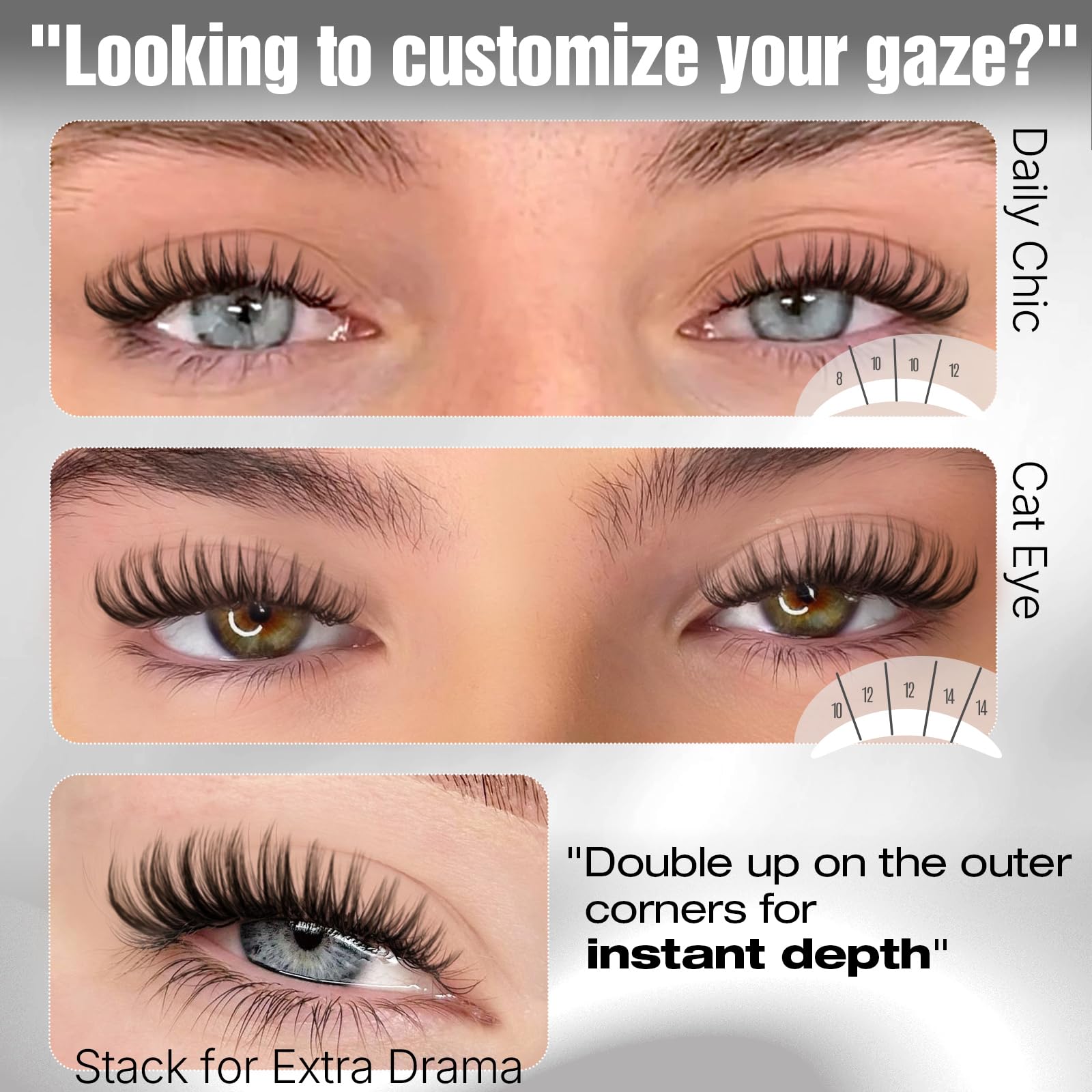 Yawamica mixed lengths enable daily chic to cat-eye transformations