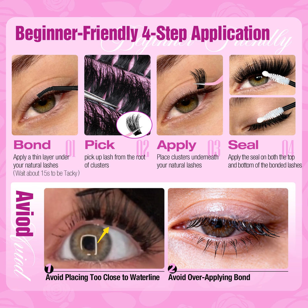 Yawamica easy-diy steps visual guide for confident lash layering.