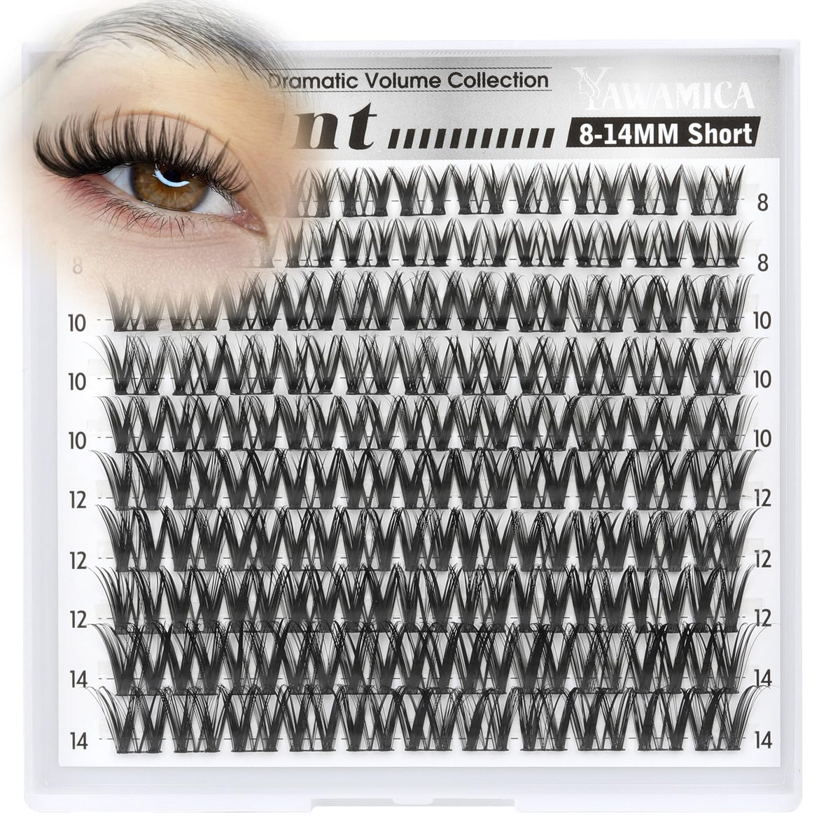 Yawamica Flaunt Lash Clusters 8-14mm wispy volume for everyday glam