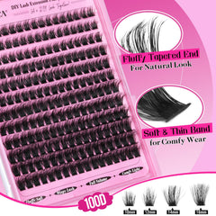 Yawamica premium faux mink lashes 240pcs for a DIY salon-like look.