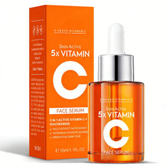 Yayabb Vitamin C Serum bottle with dropper shows quick absorption and brightness potential