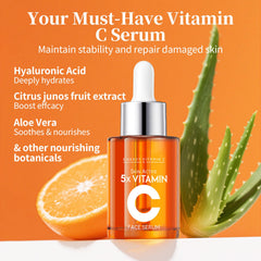 Ingredients panel of Yayabb Vitamin C Serum highlights 96% naturally derived ingredients