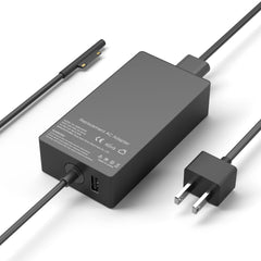 YBRUZRUB 65W Surface Pro charger front view powering a Surface device