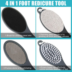 Yclin 4-in-1 pedicure tool with pumice stone for smoothing and dead skin removal.