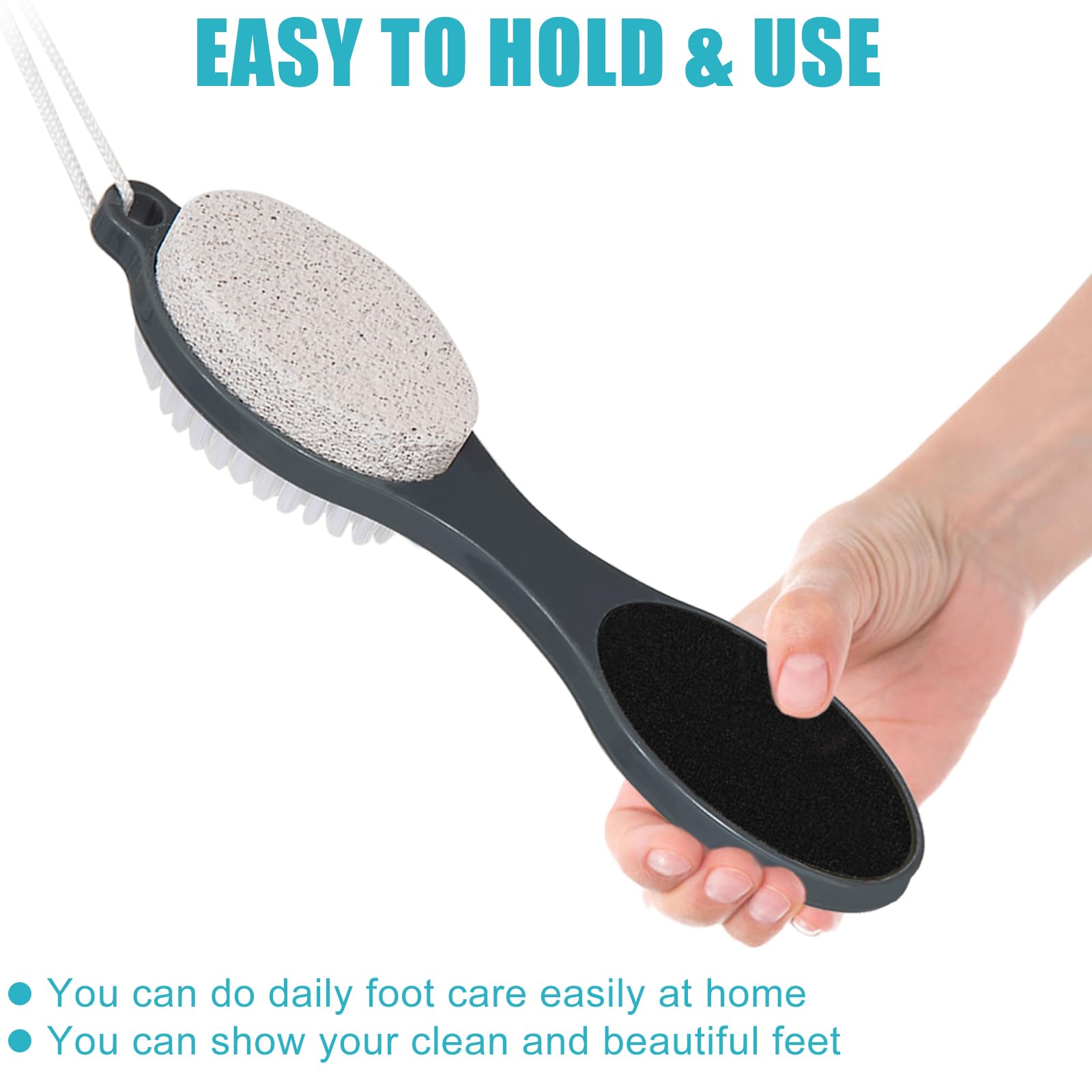Yclin Pumice-stone tool removes dry skin from heels and arches.