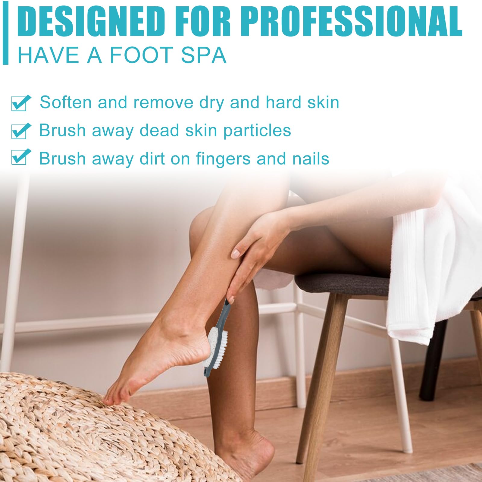 Yclin Rubbing foot plate enhances exfoliation for visibly softer heels.