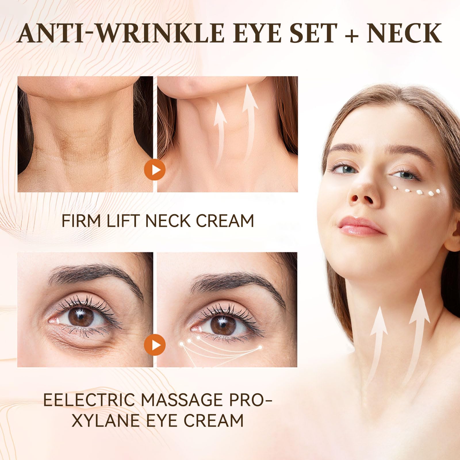 Ycz Neck-Eye Care Set daily routine shows simple step-by-step use.