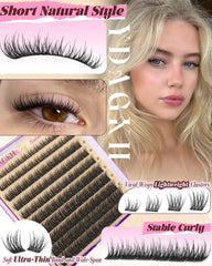 YDAGKH short lash clusters 10mm subtle length and definition
