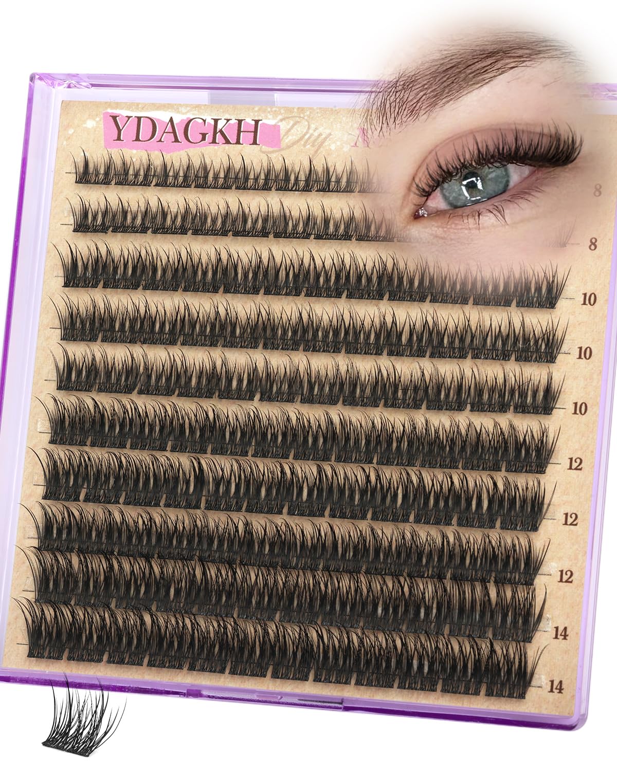 YDAGKH short lash clusters 8mm natural look for everyday wear