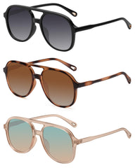 YDAOWKN sunglasses side profile showing double-bridge design for a vintage-inspired look