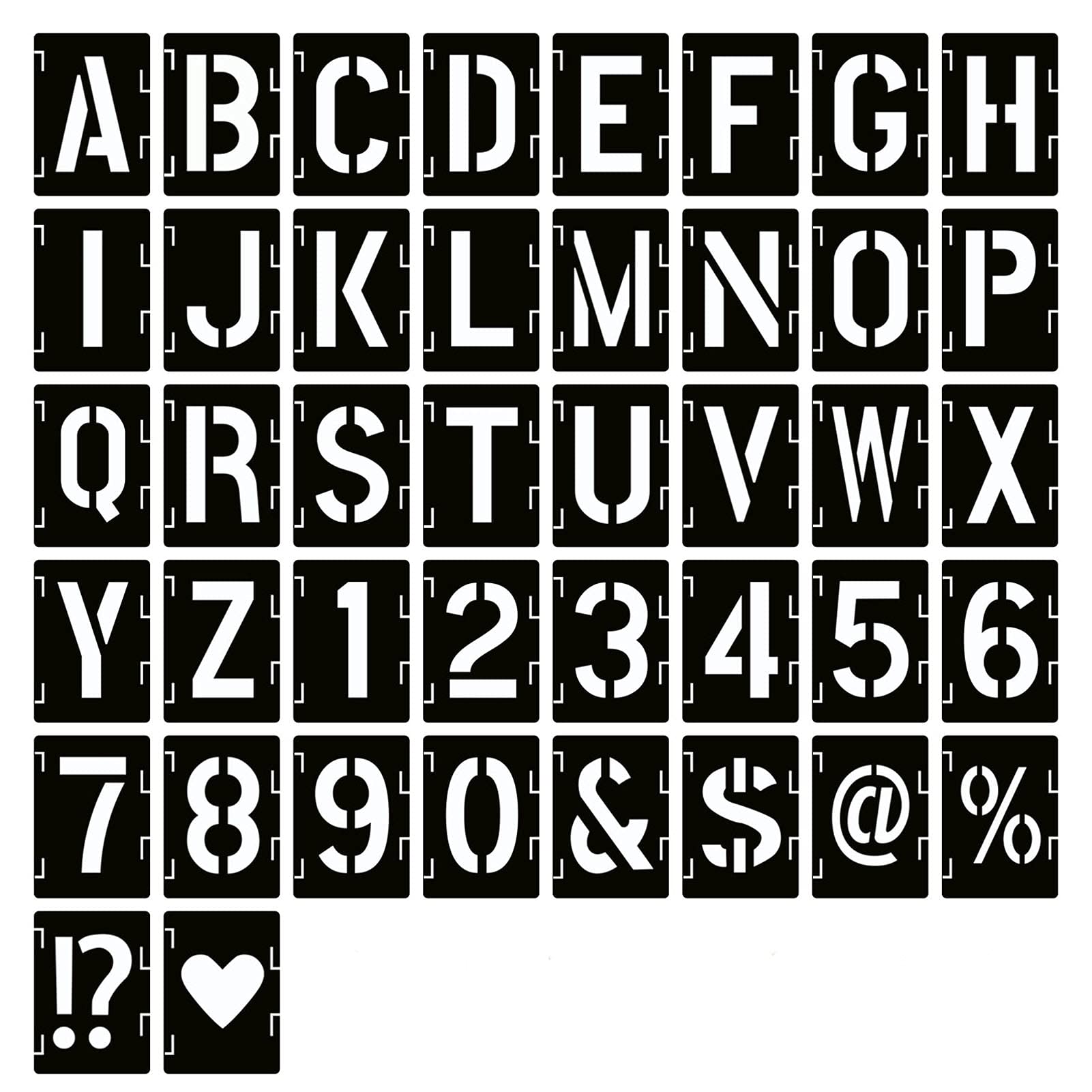 YEAJON 4 inch letter stencil set for crisp alphabet lettering on wood.
