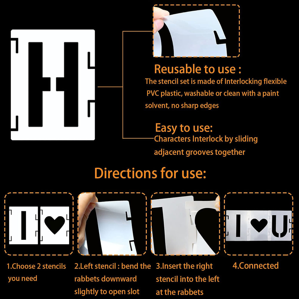 YEAJON interlocking stencils enable quick alignment during painting.