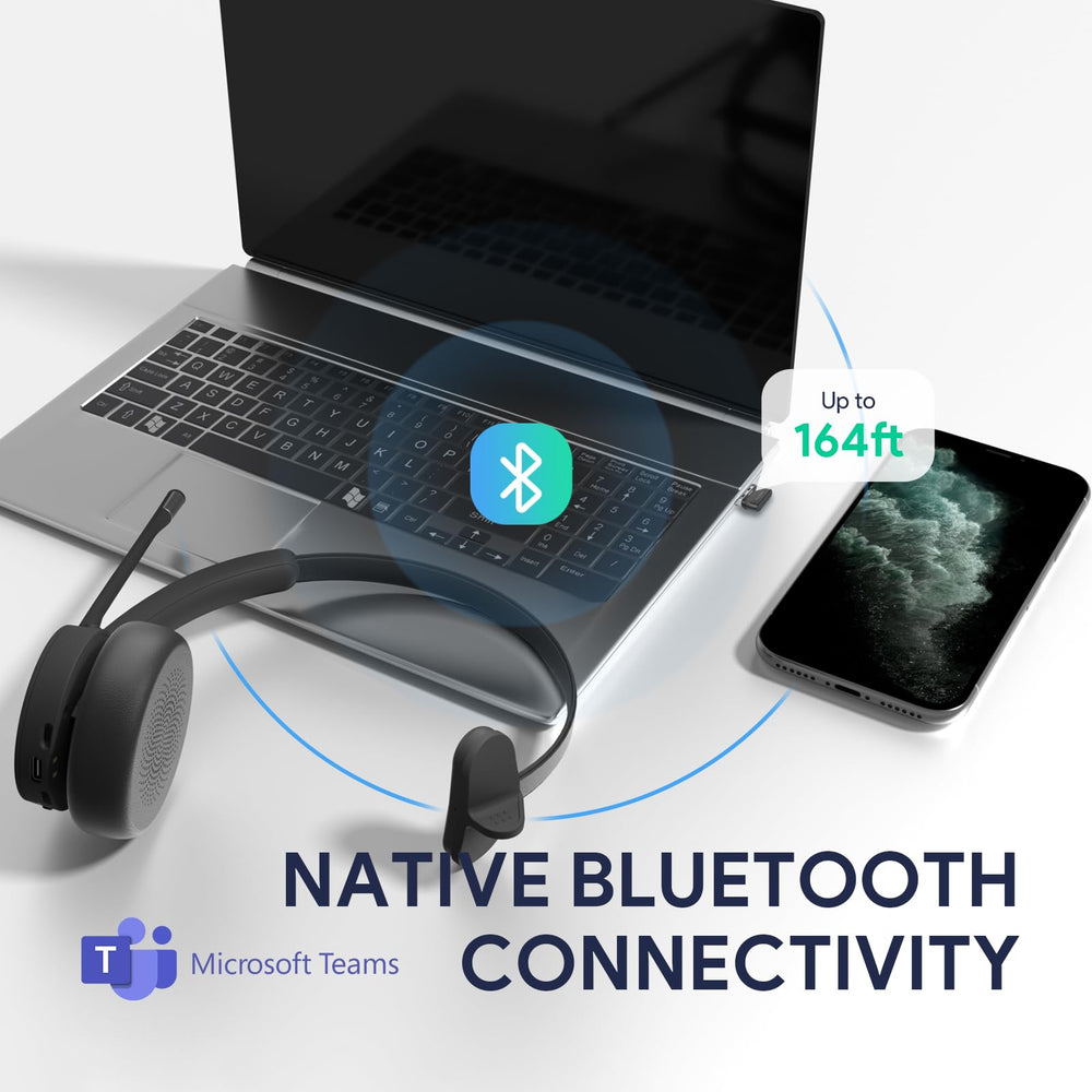 Yealink BH70 headset worn on ear for all-day comfort