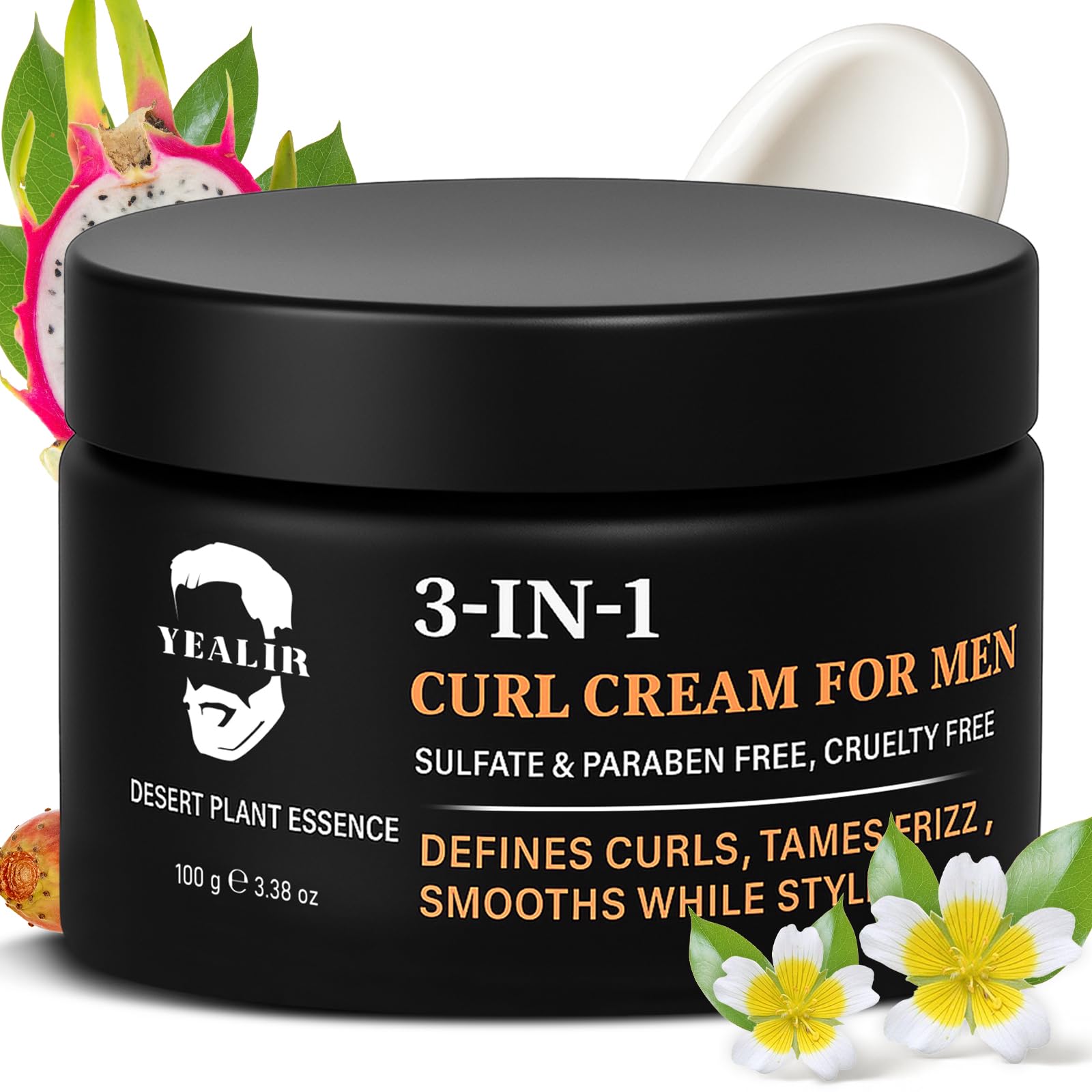 YEALIR 3-in-1 Curl Cream defines curls with light hold.
