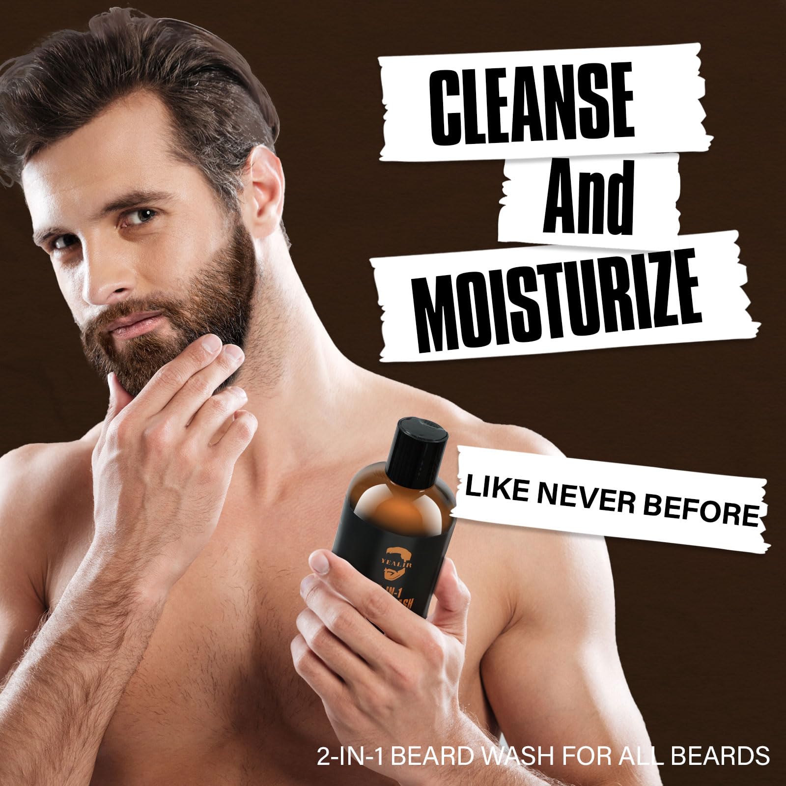YEALIR 2-in-1 after-use close-up shows softer beard.