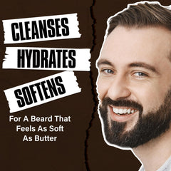 Shower application of YEALIR 2-in-1 beard wash for quick cleansing.