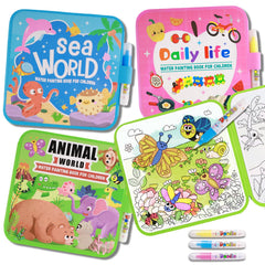 YECHISY reusable water book with Dinosaur World theme reveals colors without mess