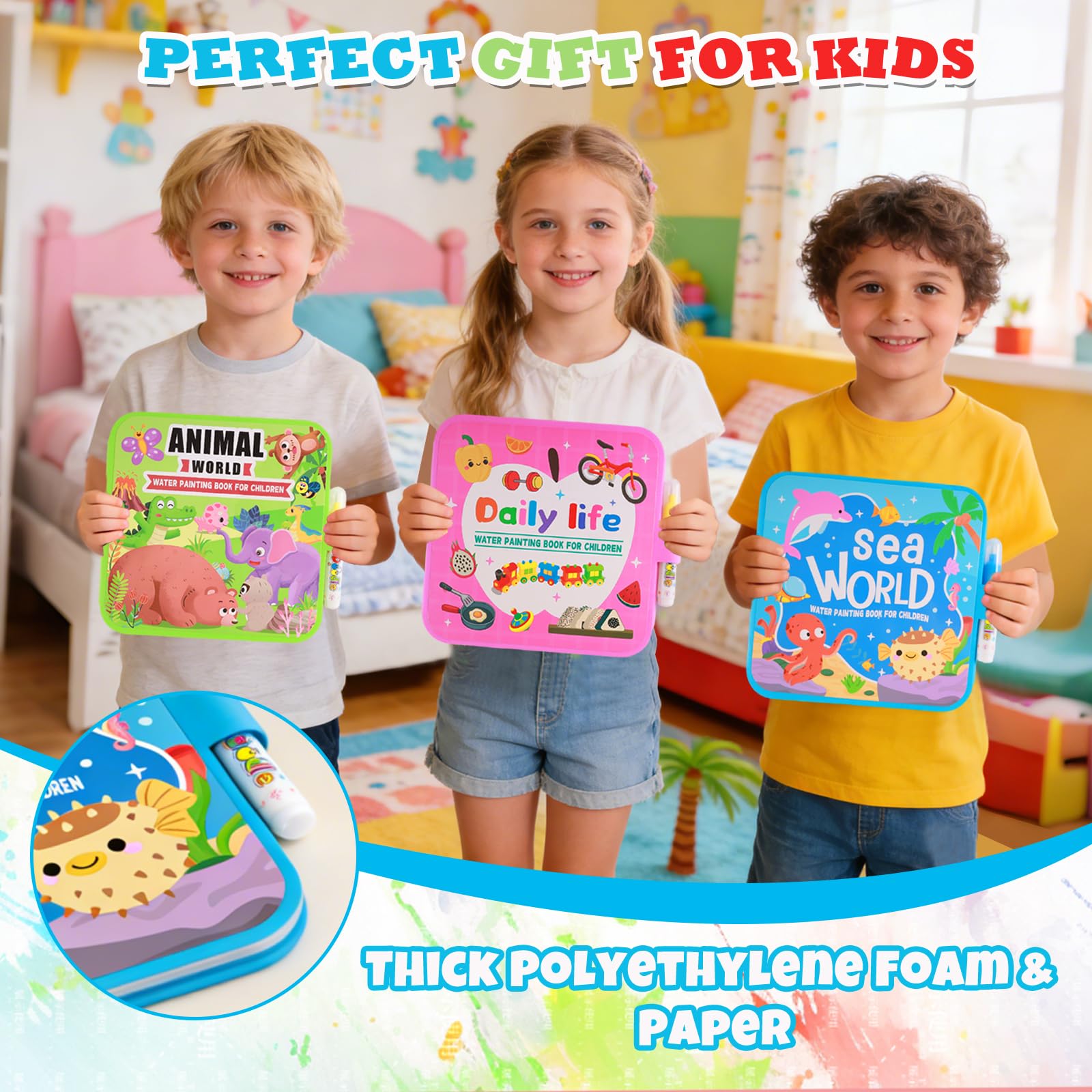 YECHISY tear-resistant pages endure active play and reuse