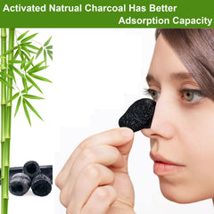 Yecuce Elaimei charcoal nose strip close-up shows deep cleansing action.