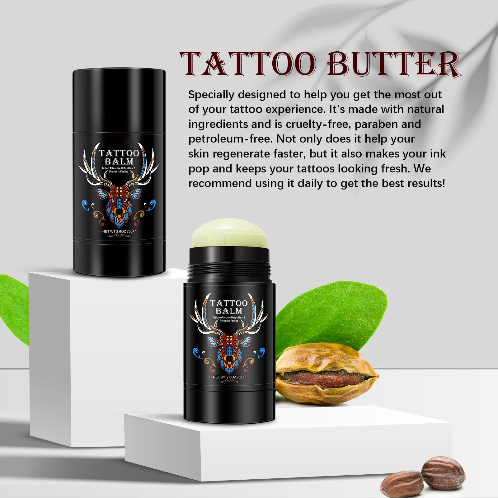 Yecuce roll-on tattoo balm for precise, mess-free application.