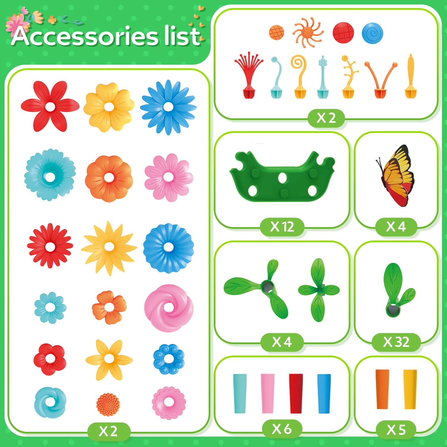 YEEBAY colorful flower bouquets supporting color recognition and fine motor practice