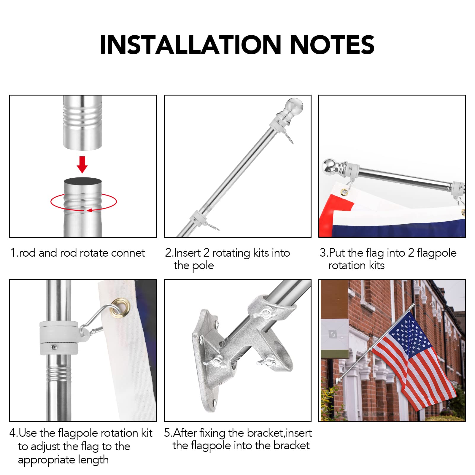 Yeesun weather-resistant outdoor flag pole withstands rain and sun