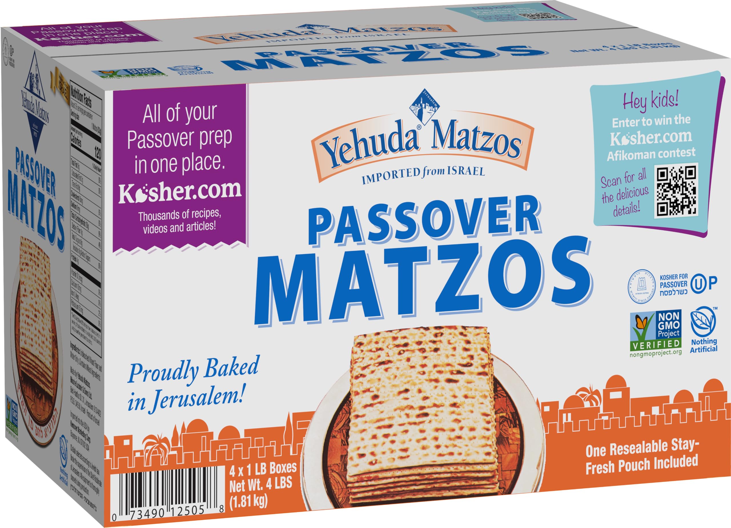 Yehuda freshly baked matzo pack close view showing crisp texture ideal for Passover meals