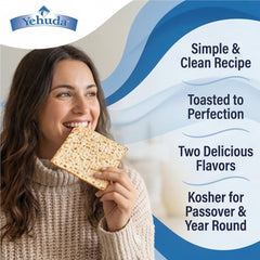 Yehuda gluten-free matzo toasted onion crispy slices, flavorful snacking