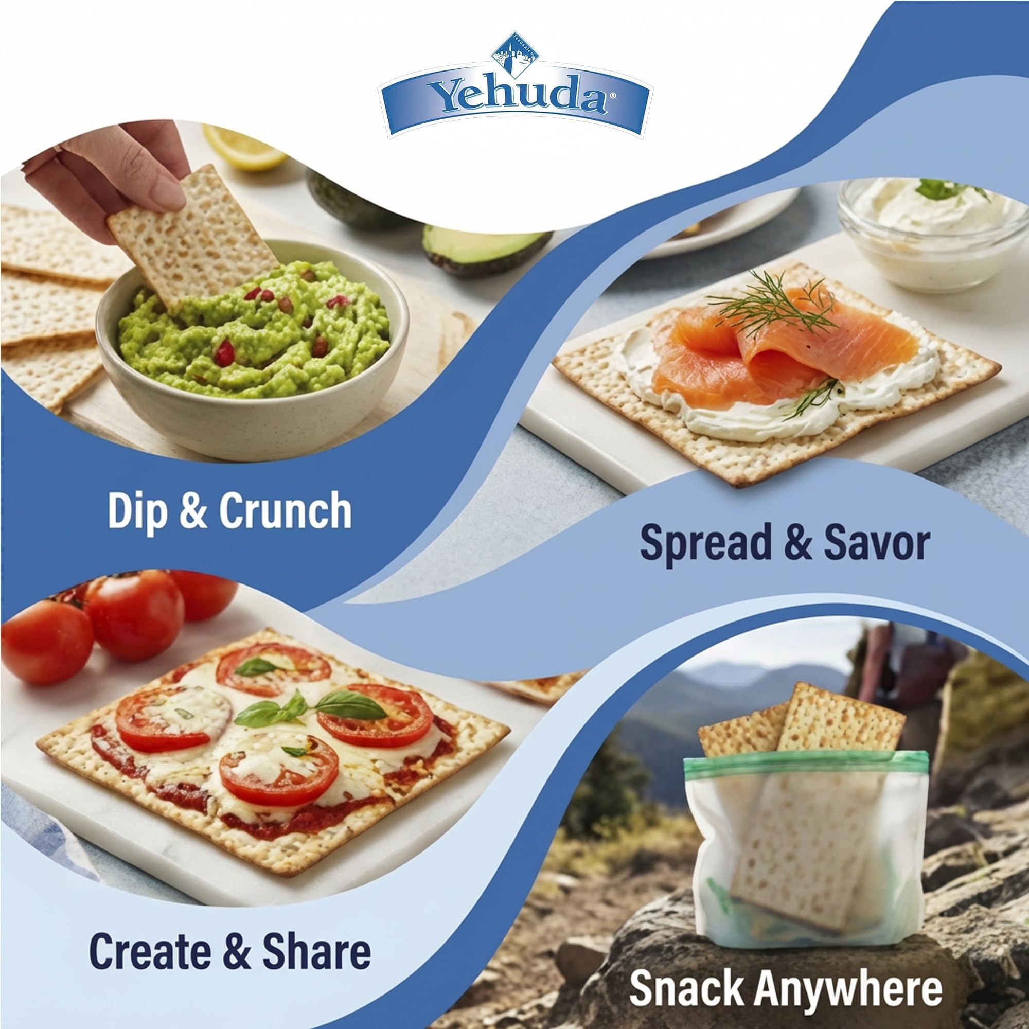 Back view of Yehuda gluten-free matzo variety pack showing two flavors