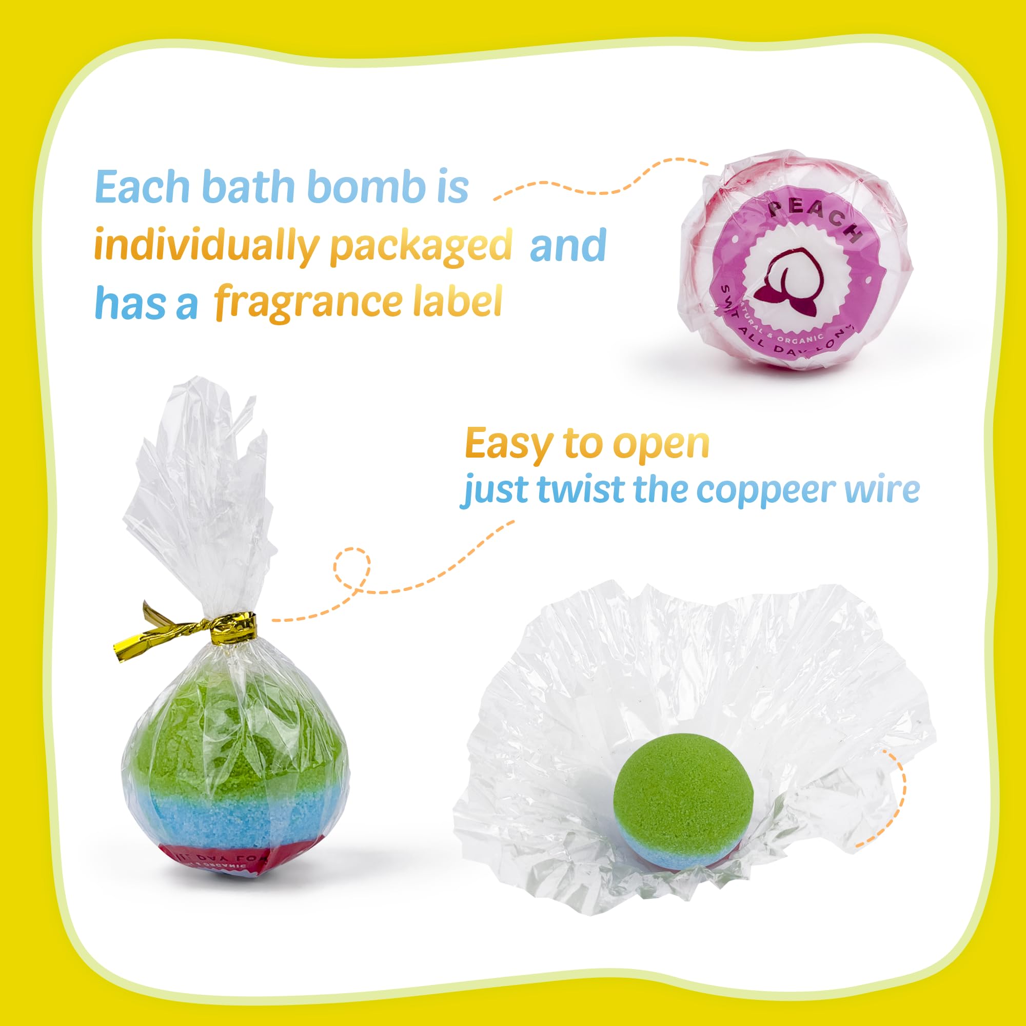 Yekery easy to use: drop in warm water and fizz to fun.