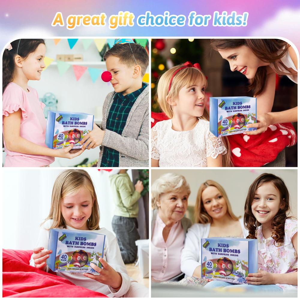 Yekery gift-set bath bombs are ideal for birthdays or holidays for kids.