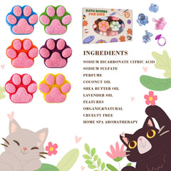 Yekery Paw Bath Bombs kid-friendly design emphasizes playful paw shape for imaginative play.