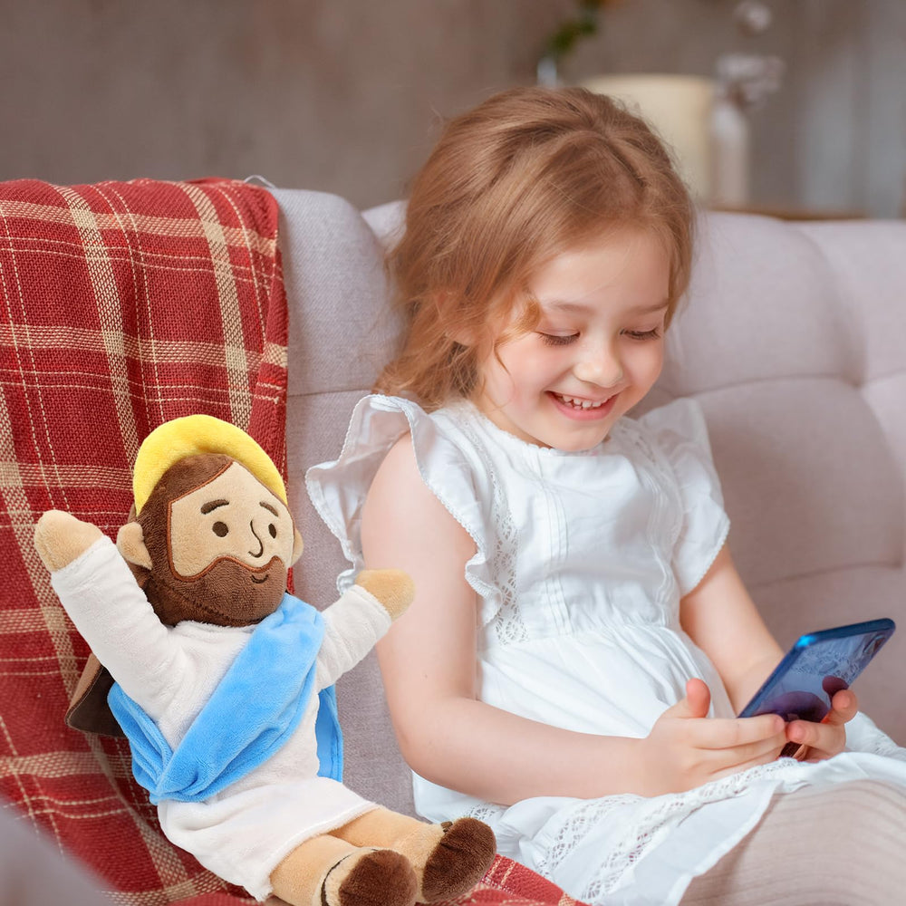 Yelakey soft-texture Jesus plush, surface washable for easy care.