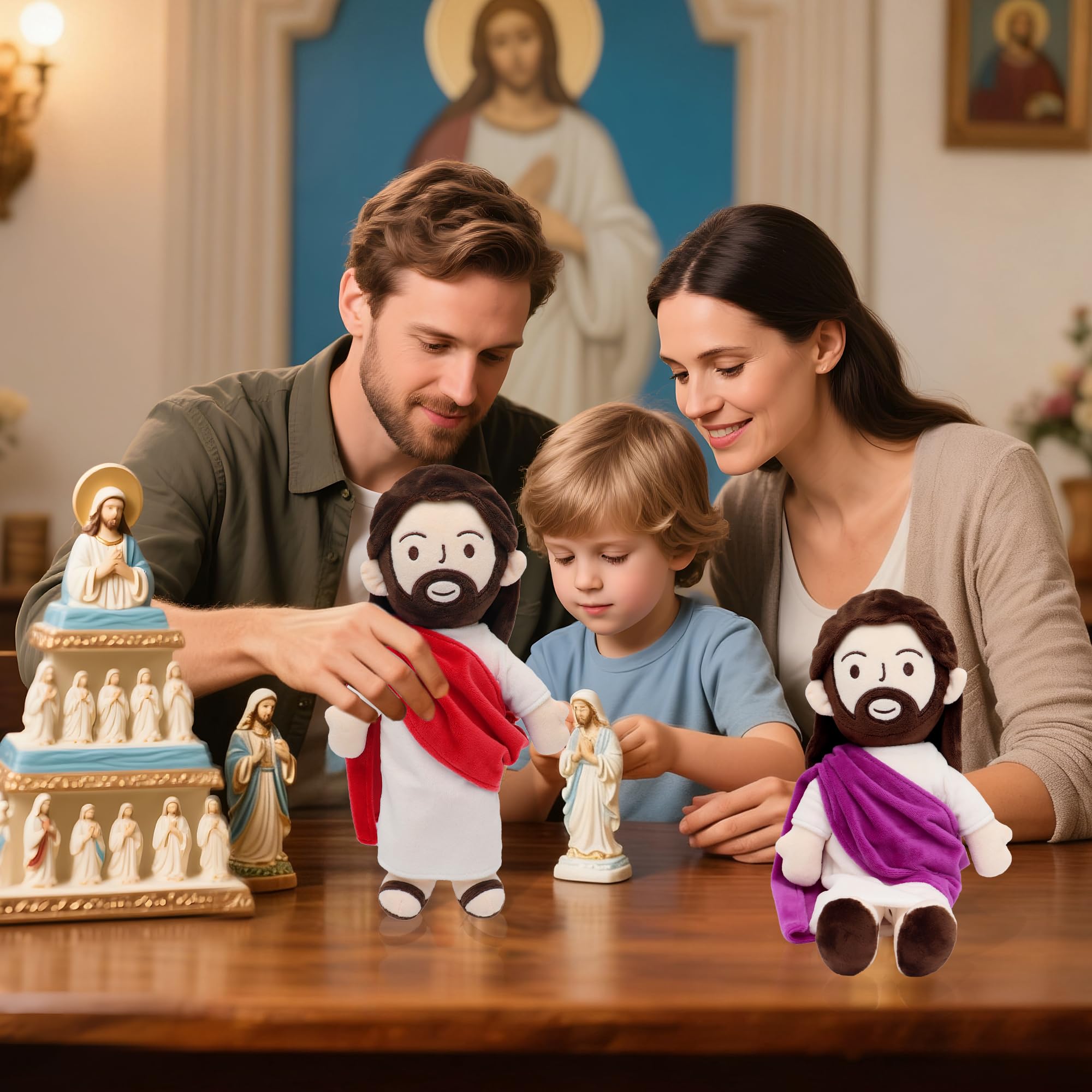 Yelakey Jesus plush 13inch child-safe washable for busy families.
