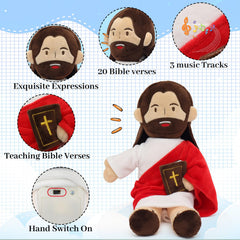Yelakey Jesus Plush built-in verses and songs to encourage learning during play.
