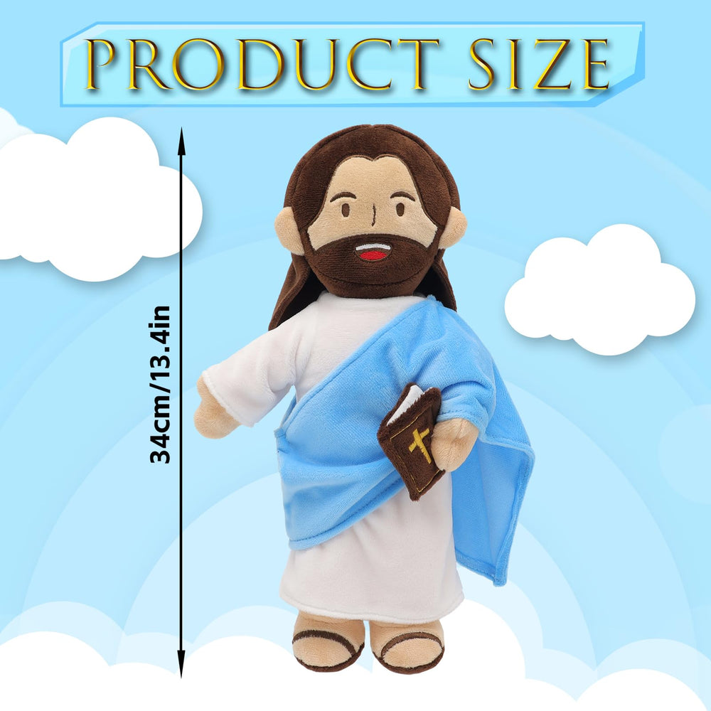 Yelakey Jesus Plush close-up face showing soft stitching for cuddles.