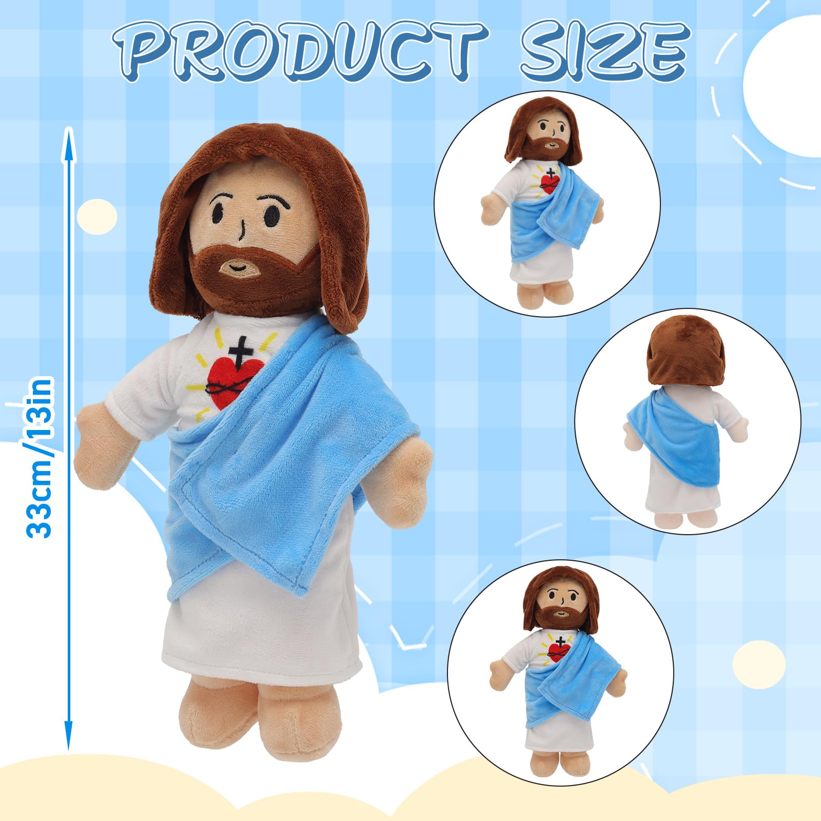 Yelakey Jesus plush for easy care and surface washing.