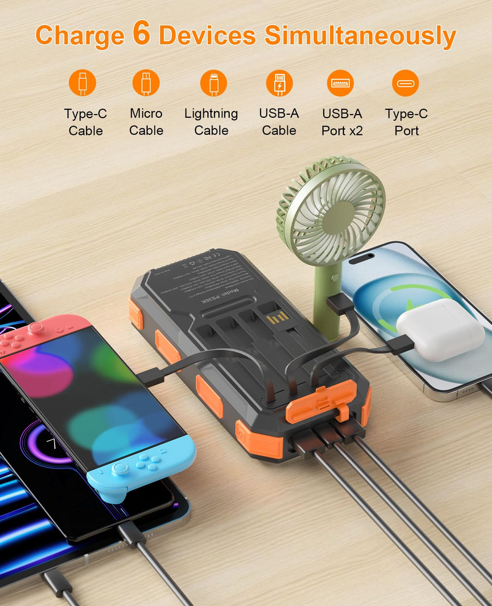 Rugged YELOMIN power bank with IP65 protection for outdoor durability.