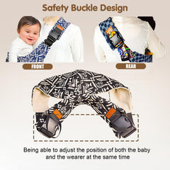 Yemyig safety buckles ensure secure carry in front and back.