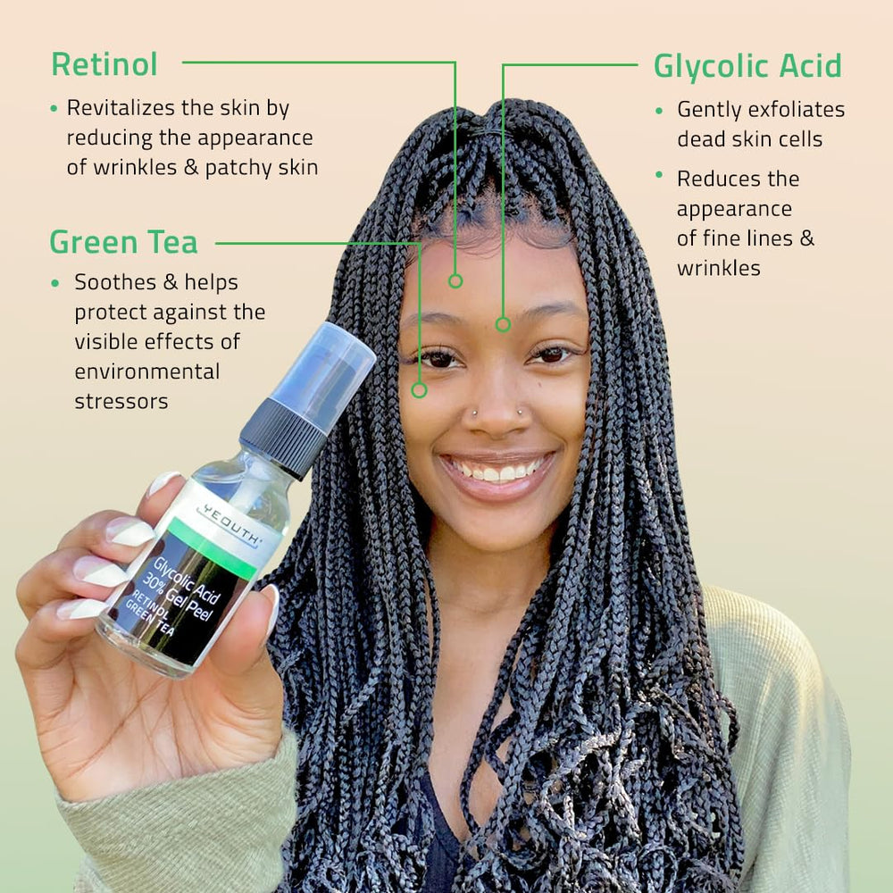 YEOUTH at-home skincare routine setup promoting a radiant finish.