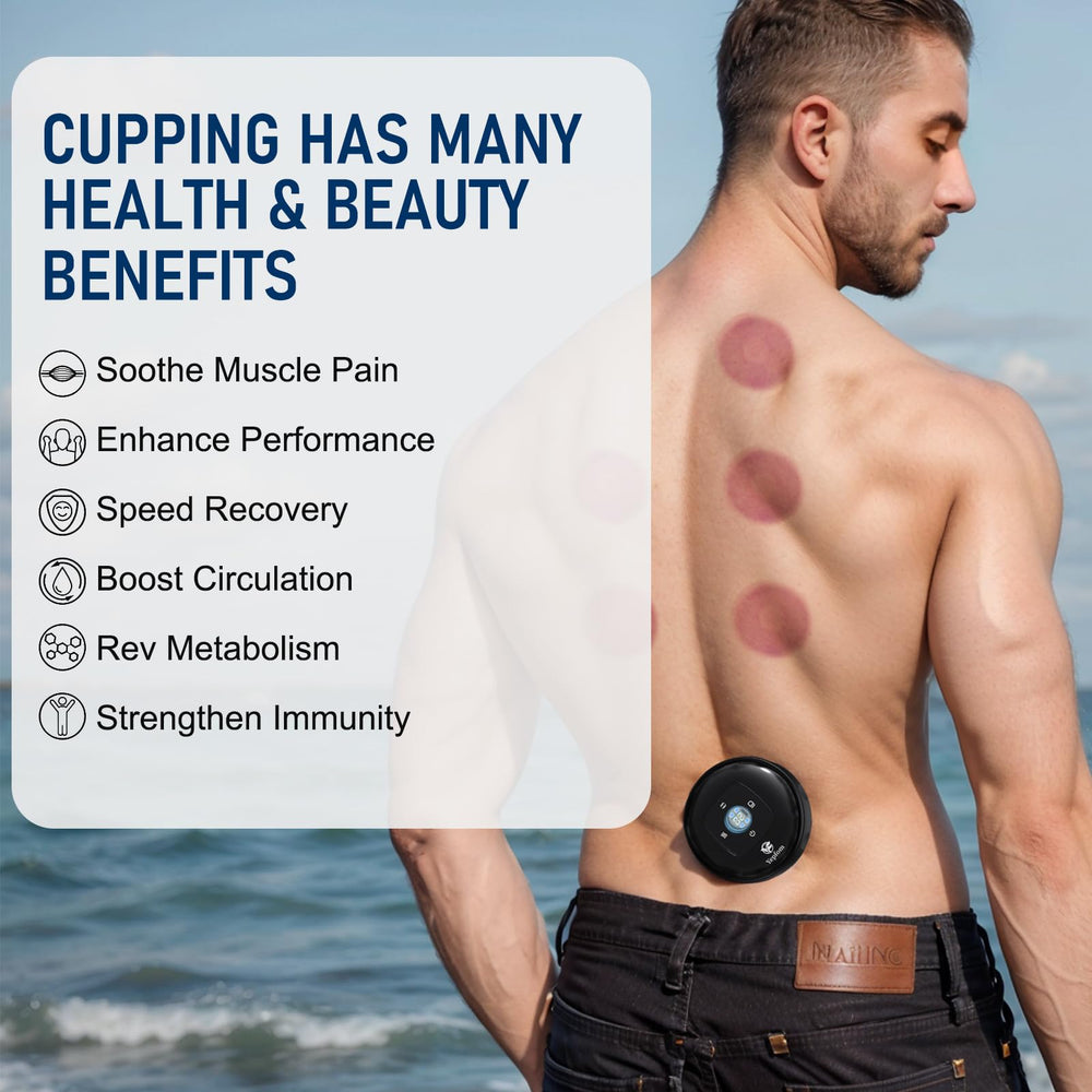 Yepfom device highlights heat and red-light therapy options.