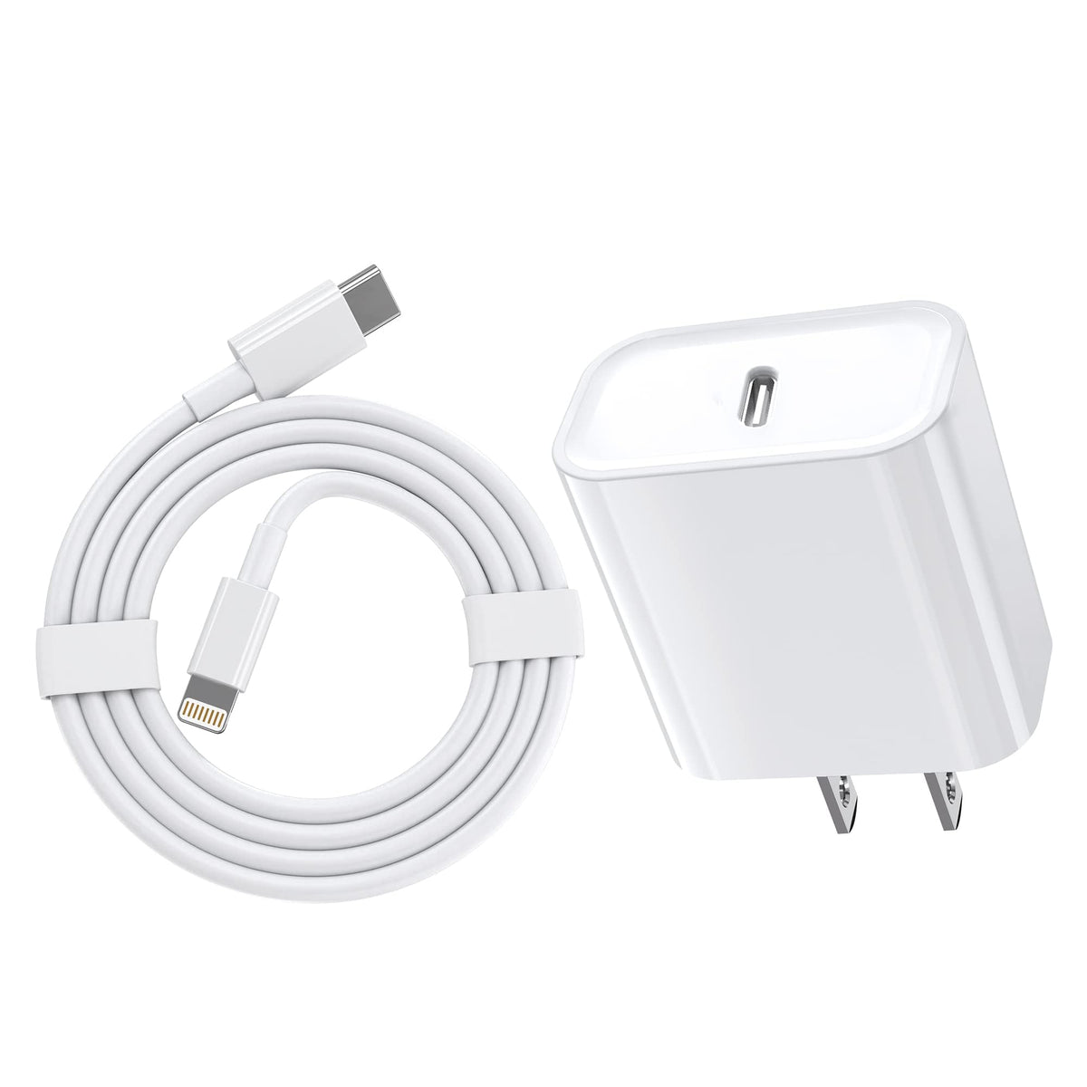 Yeptech 20W USB-C fast charger block powering an iPhone quickly