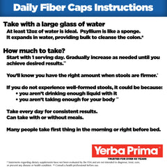 Close-up of Yerba Prima fiber blend ingredients highlighting psyllium husks for mixed fiber.
