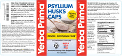 Yerba Prima Psyllium Husks Caps pack shot highlighting 400 capsules.