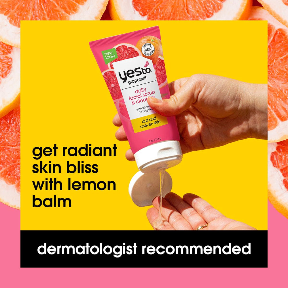 Yes To Grapefruit scrub hand-applied for a gentle daily cleanse