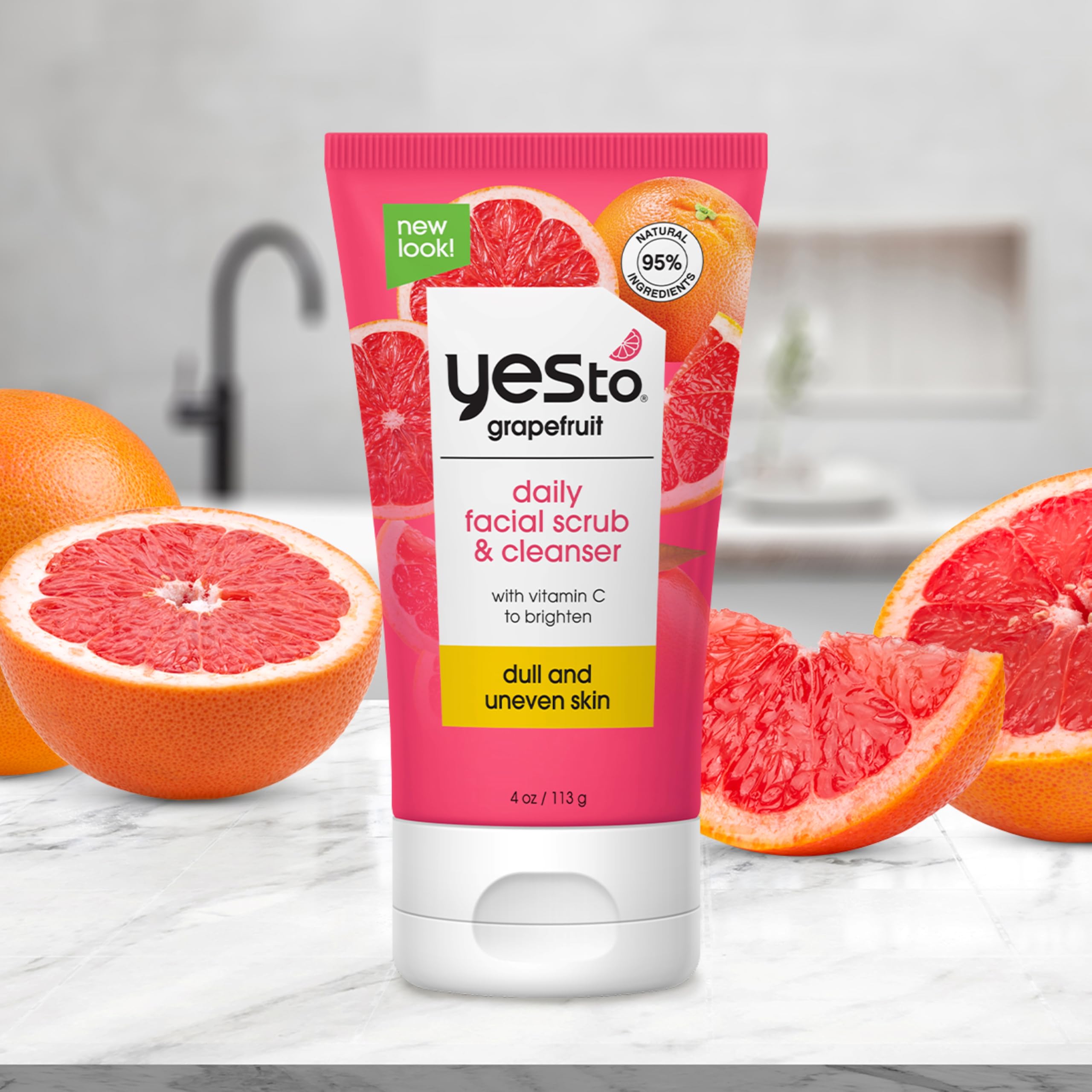 Yes To Grapefruit scrub after use reveals smoother, more even skin
